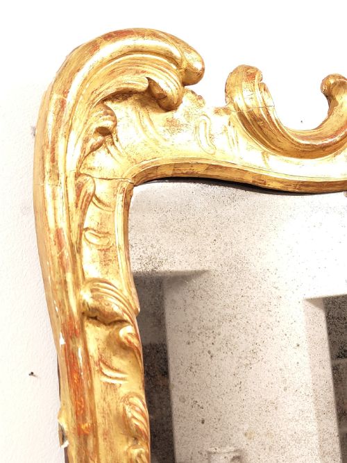ANTIQUE DISTRESSED LATE 18TH CENTURY MERCURY PLATE GILTWOOD MIRROR - ADDITIONAL PHOTO 10