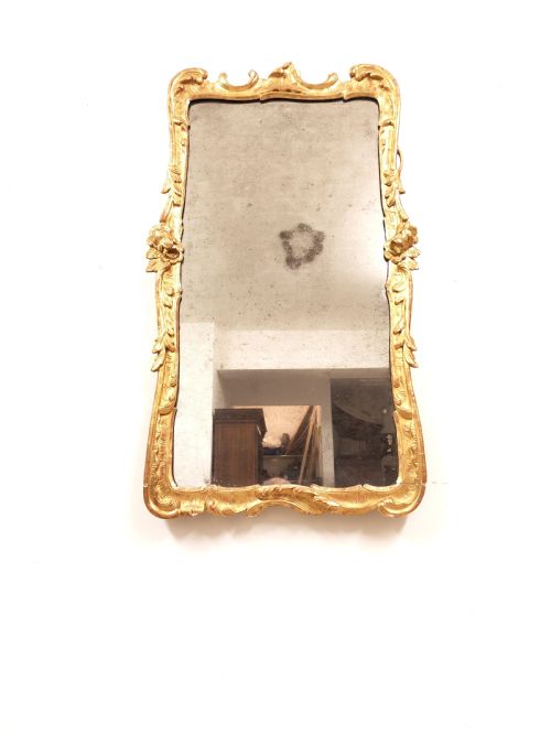 ANTIQUE DISTRESSED LATE 18TH CENTURY MERCURY PLATE GILTWOOD MIRROR - ADDITIONAL PHOTO 11