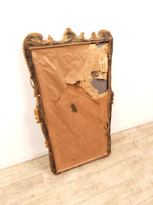 ANTIQUE DISTRESSED LATE 18TH CENTURY MERCURY PLATE GILTWOOD MIRROR - ADDITIONAL PHOTO 14