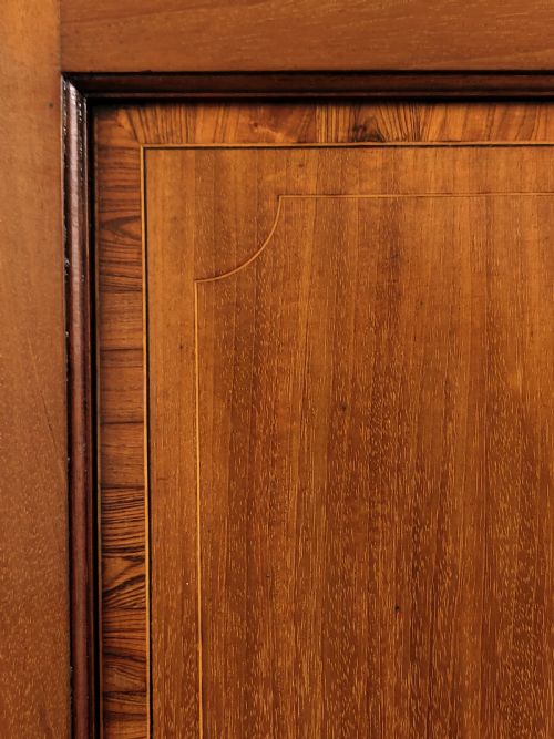 ANTIQUE EDWARDIAN SOLID MAHOGANY DOUBLE WARDROBE LINEN PRESS ARMOIRE COMPACTUM - ADDITIONAL PHOTO 10