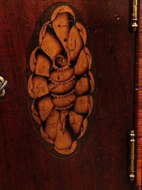 ANTIQUE GEORGIAN SOLID MAHOGANY WRITING BUREAU DESK CHEST - ADDITIONAL PHOTO 6