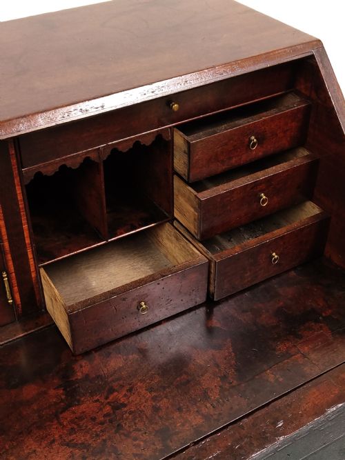 ANTIQUE GEORGIAN SOLID MAHOGANY WRITING BUREAU DESK CHEST - ADDITIONAL PHOTO 9