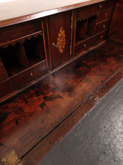 ANTIQUE GEORGIAN SOLID MAHOGANY WRITING BUREAU DESK CHEST - ADDITIONAL PHOTO 12