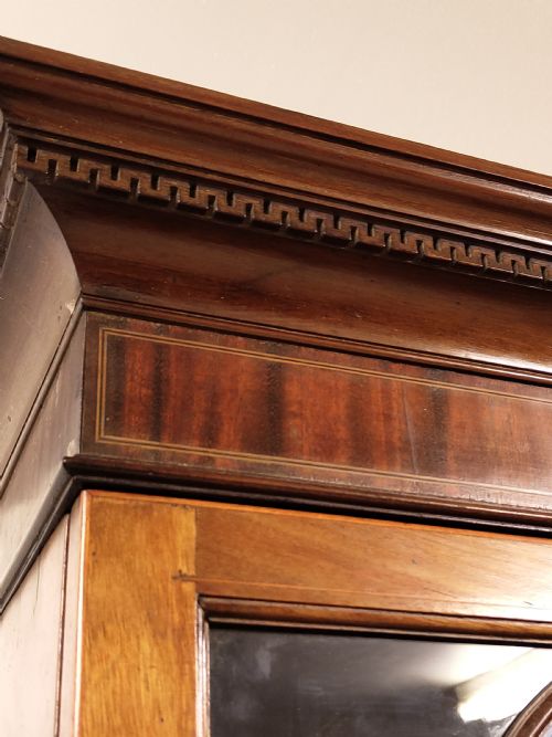 ANTIQUE EDWARDIAN MAHOGANY ASTRAGAL GLAZED ADJUSTABLE BOOKCASE ON CUPBOARD - ADDITIONAL PHOTO 13