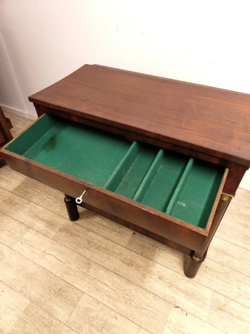 ANTIQUE EARLY 19TH CENTURY FRENCH MAHOGANY BUFFET DRINKS SIDEBOARD - ADDITIONAL PHOTO 4