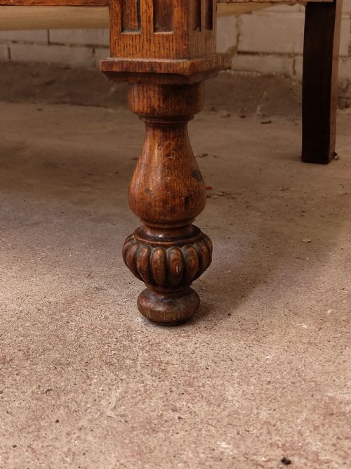 ANTIQUE VICTORIAN SOLID CARVED WALNUT FRAMED COUNTRY HOUSE SOFA SETTEE - ADDITIONAL PHOTO 2