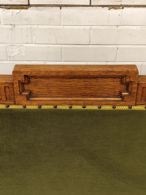 ANTIQUE VICTORIAN SOLID CARVED WALNUT FRAMED COUNTRY HOUSE SOFA SETTEE - ADDITIONAL PHOTO 5