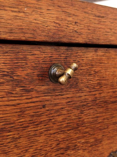 ANTIQUE ARTS CRAFTS SOLID GOLDEN OAK VANITY WASH STAND - ADDITIONAL PHOTO 2