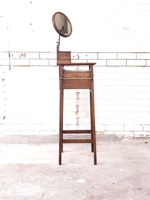 ANTIQUE ARTS CRAFTS SOLID GOLDEN OAK VANITY WASH STAND - ADDITIONAL PHOTO 11