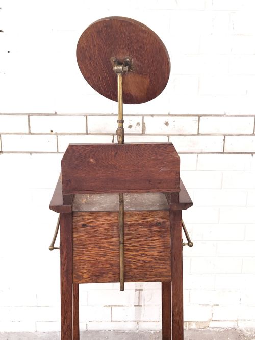 ANTIQUE ARTS CRAFTS SOLID GOLDEN OAK VANITY WASH STAND - ADDITIONAL PHOTO 12