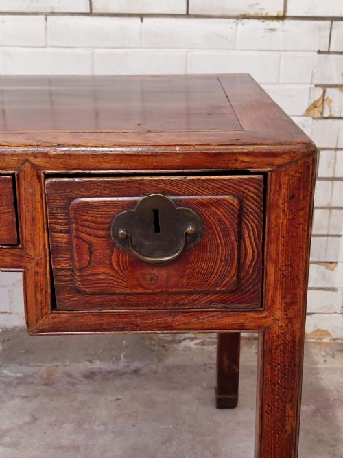 ANTIQUE 19TH CENTURY ANGLO CHINESE WRITING DESK TABLE - ADDITIONAL PHOTO 1