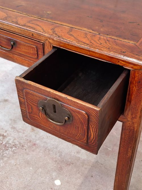 ANTIQUE 19TH CENTURY ANGLO CHINESE WRITING DESK TABLE - ADDITIONAL PHOTO 2