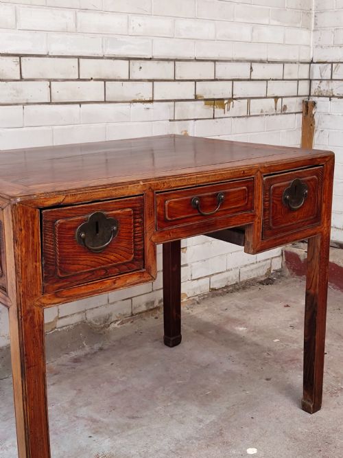 ANTIQUE 19TH CENTURY ANGLO CHINESE WRITING DESK TABLE - ADDITIONAL PHOTO 5