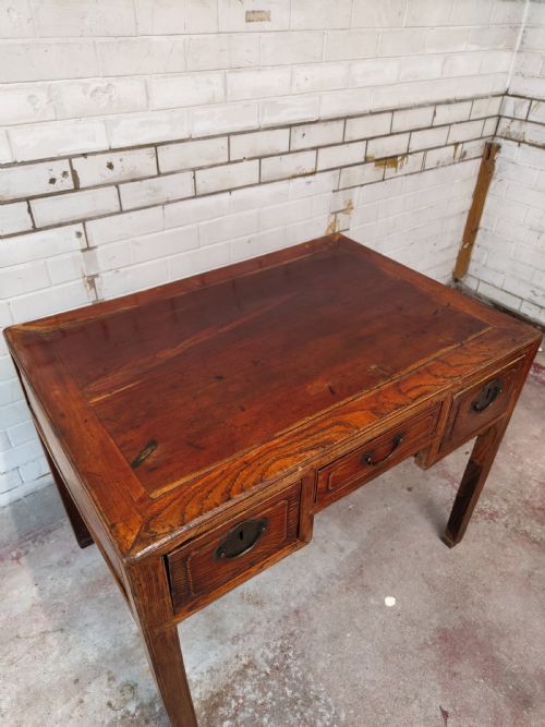 ANTIQUE 19TH CENTURY ANGLO CHINESE WRITING DESK TABLE - ADDITIONAL PHOTO 13