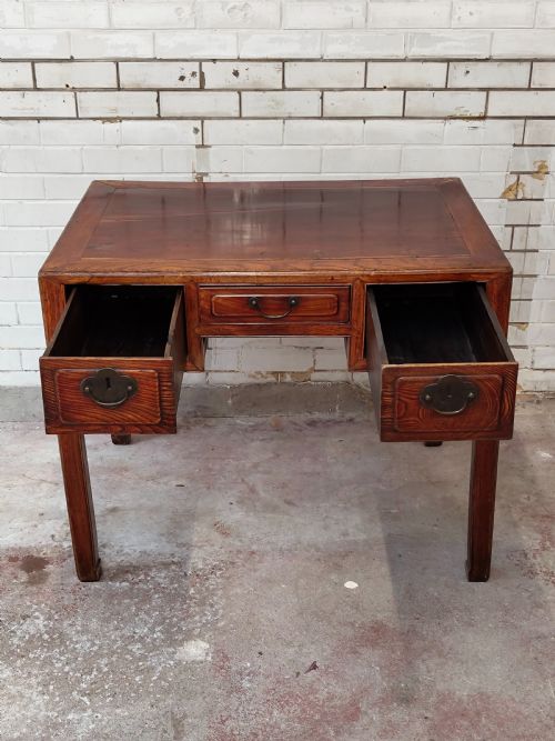 ANTIQUE 19TH CENTURY ANGLO CHINESE WRITING DESK TABLE - ADDITIONAL PHOTO 16