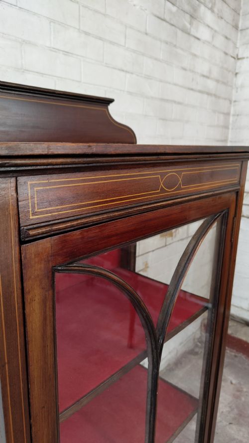 ANTIQUE EDWARDIAN MAHOGANY ASTRAGAL GLAZED CABINET - ADDITIONAL PHOTO 2