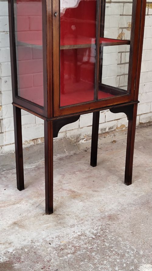 ANTIQUE EDWARDIAN MAHOGANY ASTRAGAL GLAZED CABINET - ADDITIONAL PHOTO 5
