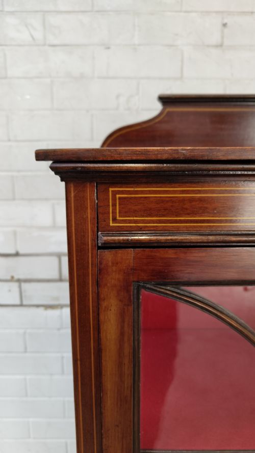 ANTIQUE EDWARDIAN MAHOGANY ASTRAGAL GLAZED CABINET - ADDITIONAL PHOTO 7