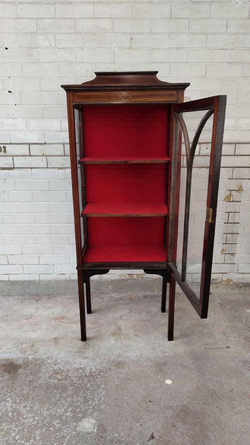 ANTIQUE EDWARDIAN MAHOGANY ASTRAGAL GLAZED CABINET - ADDITIONAL PHOTO 10