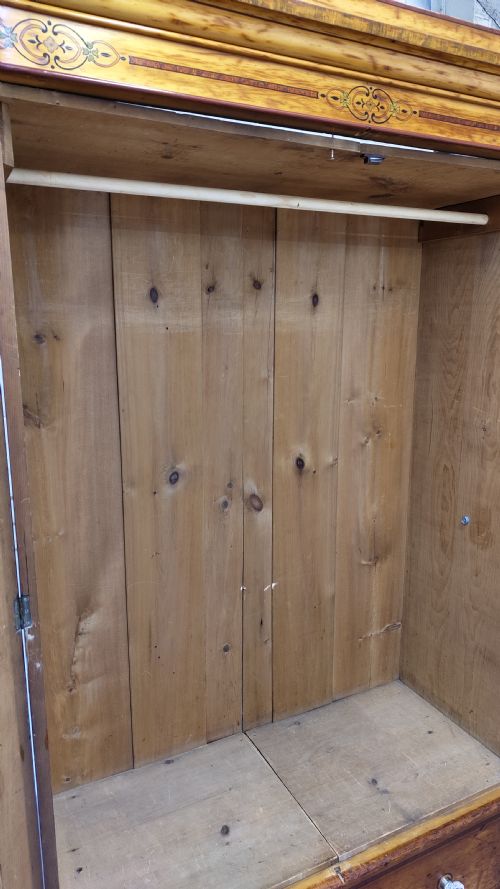 ANTIQUE VICTORIAN AESTHETIC PINE DOUBLE WARDROBE COMPACTUM ARMOIRE - ADDITIONAL PHOTO 15