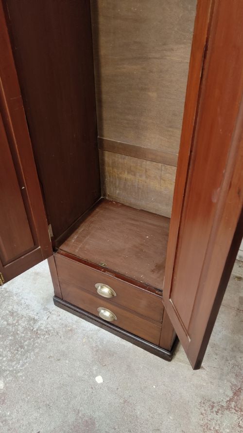 ANTIQUE VICTORIAN SCUMBLED PINE FORMER POST OFFICE SINGLE HALL WARDROBE COMPACTUM - ADDITIONAL PHOTO 4