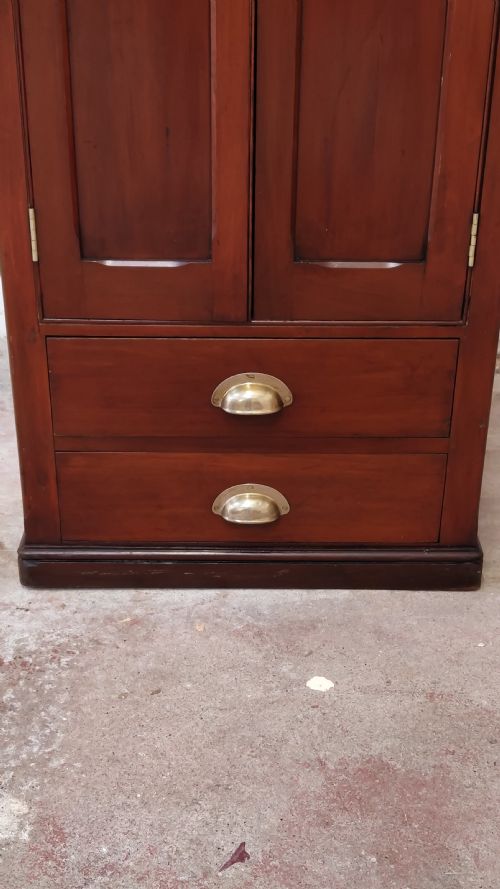 ANTIQUE VICTORIAN SCUMBLED PINE FORMER POST OFFICE SINGLE HALL WARDROBE COMPACTUM - ADDITIONAL PHOTO 8