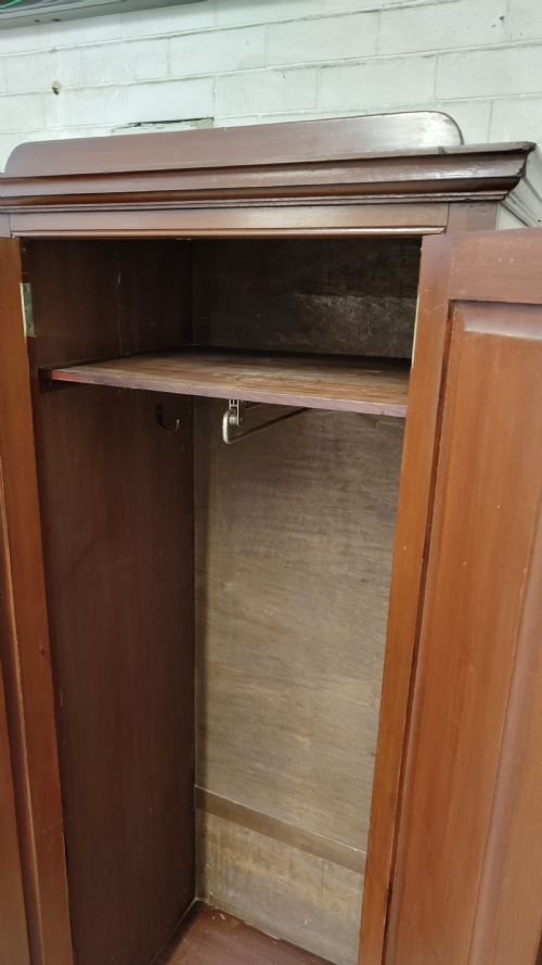 ANTIQUE VICTORIAN SCUMBLED PINE FORMER POST OFFICE SINGLE HALL WARDROBE COMPACTUM - ADDITIONAL PHOTO 10