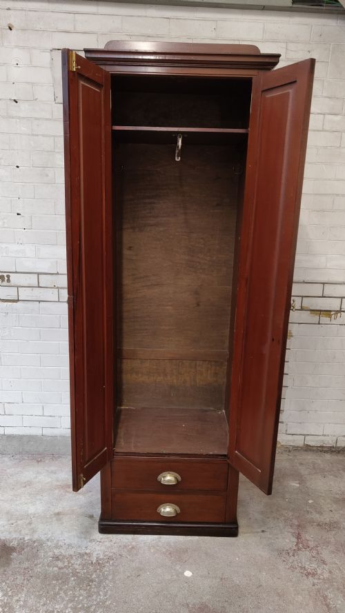 ANTIQUE VICTORIAN SCUMBLED PINE FORMER POST OFFICE SINGLE HALL WARDROBE COMPACTUM - ADDITIONAL PHOTO 11