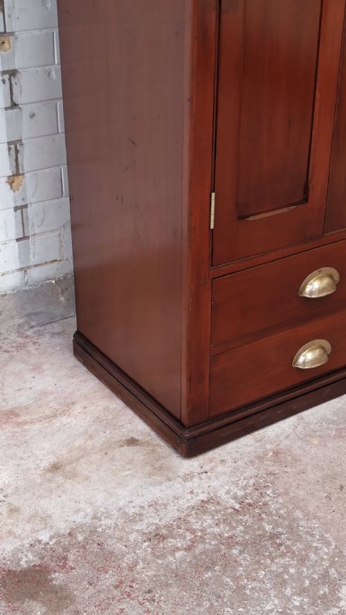 ANTIQUE VICTORIAN SCUMBLED PINE FORMER POST OFFICE SINGLE HALL WARDROBE COMPACTUM - ADDITIONAL PHOTO 13