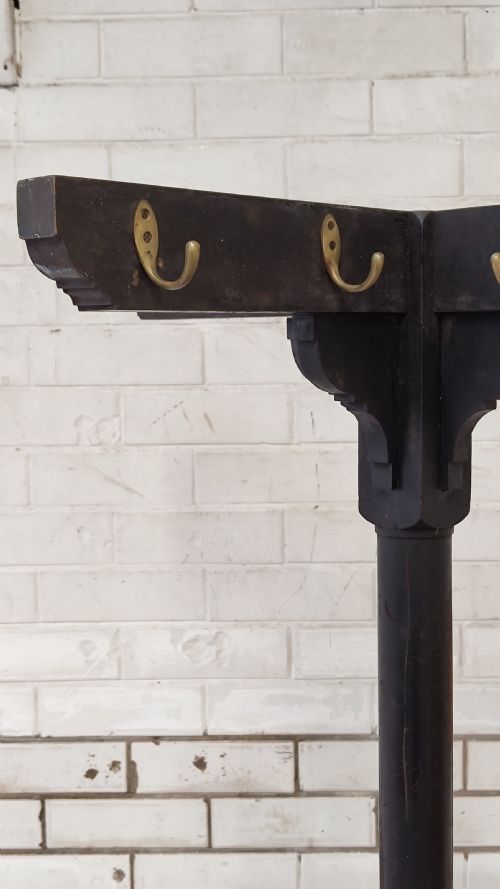 ANTIQUE VICTORIAN EBONISED ECCLESIASTICAL COAT HALL STAND - ADDITIONAL PHOTO 7