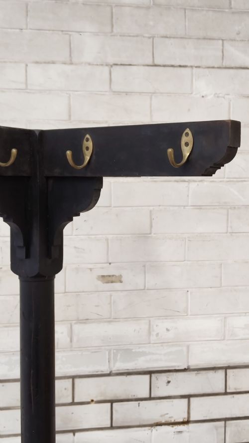 ANTIQUE VICTORIAN EBONISED ECCLESIASTICAL COAT HALL STAND - ADDITIONAL PHOTO 1