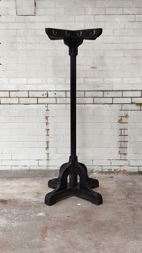 ANTIQUE VICTORIAN EBONISED ECCLESIASTICAL COAT HALL STAND - ADDITIONAL PHOTO 3