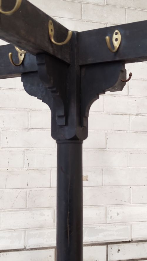 ANTIQUE VICTORIAN EBONISED ECCLESIASTICAL COAT HALL STAND - ADDITIONAL PHOTO 8