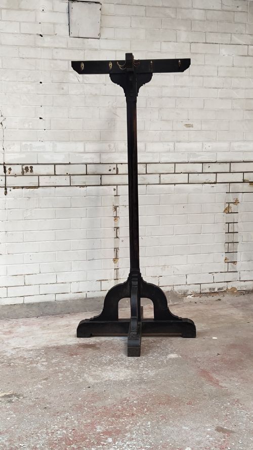 ANTIQUE VICTORIAN EBONISED ECCLESIASTICAL COAT HALL STAND - ADDITIONAL PHOTO 10