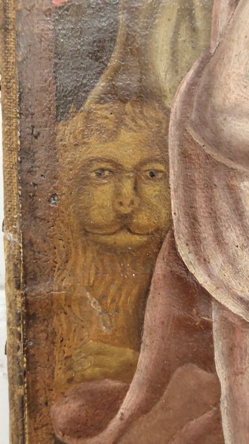 DIMINUTIVE LATE 17TH CENTURY OLD MASTER OIL PAINTING ON LEATHER - ADDITIONAL PHOTO 2