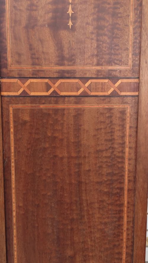 ANTIQUE EDWARDIAN INLAID MAHOGANY SINGLE HALL WARDROBE - ADDITIONAL PHOTO 5