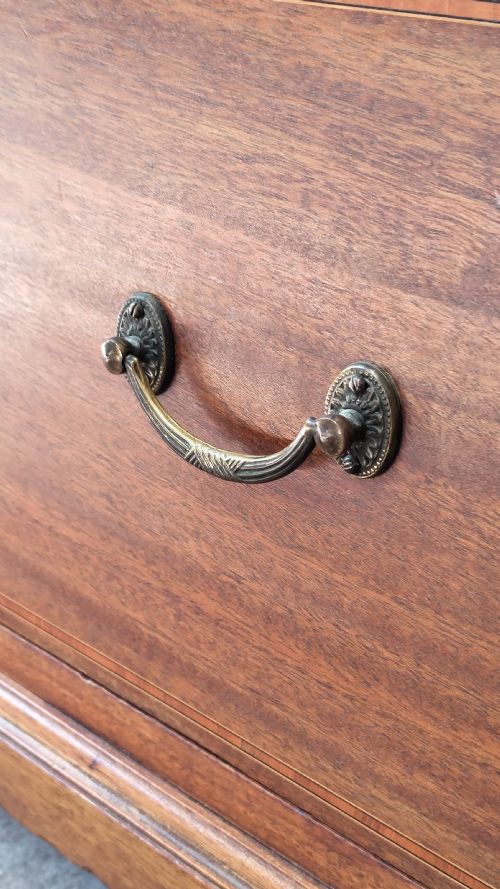 ANTIQUE EDWARDIAN INLAID MAHOGANY SINGLE HALL WARDROBE - ADDITIONAL PHOTO 11
