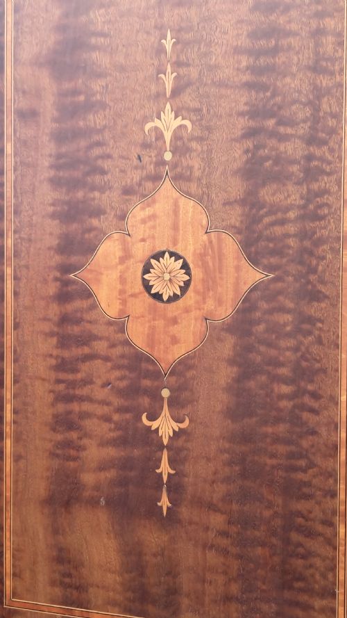 ANTIQUE EDWARDIAN INLAID MAHOGANY SINGLE HALL WARDROBE - ADDITIONAL PHOTO 14