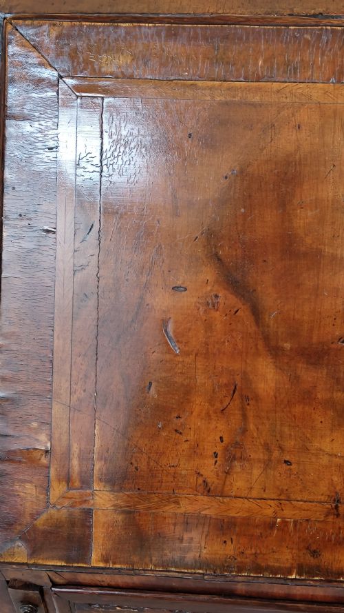 ANTIQUE QUEEN ANNE PERIOD SOLID WALNUT WRITING BUREAU ON CHEST - ADDITIONAL PHOTO 16