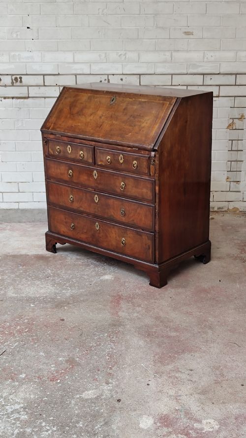 antique queen anne period solid walnut writing bureau on chest - CATEGORY: ANTIQUE BUREAU - DATED 16TH CENTURY