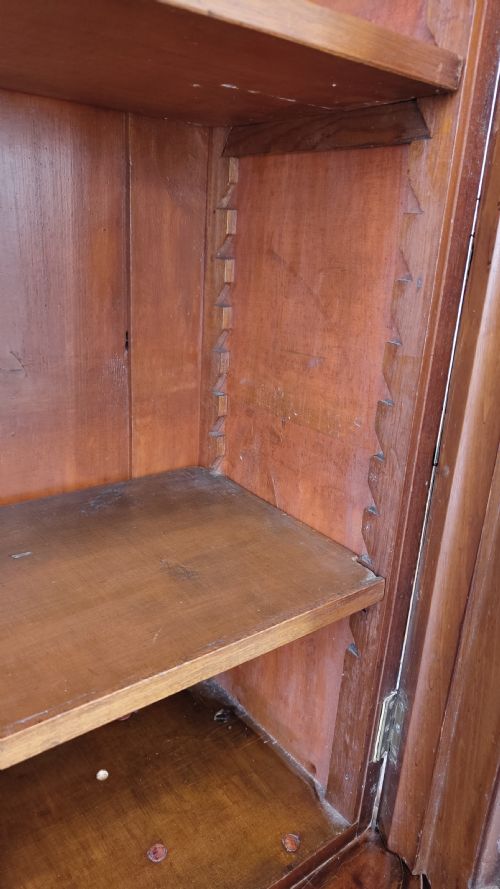 ANTIQUE VICTORIAN MAHOGANY GLAZED ADJUSTABLE BOOKCASE ON CUPBOARD - ADDITIONAL PHOTO 2