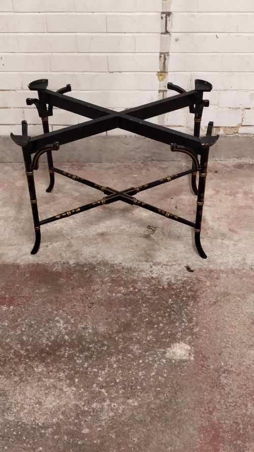 ANTIQUE REGENCY PERIOD TOLE WARE TRAY COFFEE TABLE ON STAND - ADDITIONAL PHOTO 18