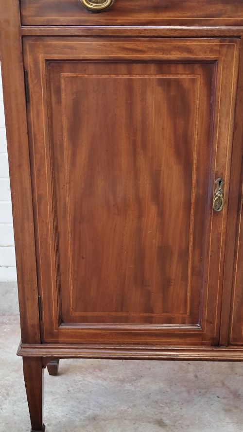 ANTIQUE EDWARDIAN MAHOGANY INLAID SIDEBOARD - ADDITIONAL PHOTO 2