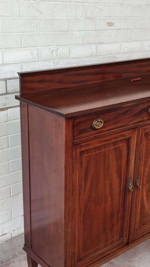 ANTIQUE EDWARDIAN MAHOGANY INLAID SIDEBOARD - ADDITIONAL PHOTO 5