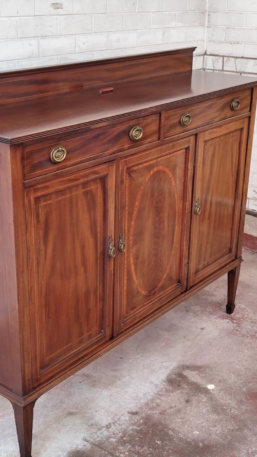 ANTIQUE EDWARDIAN MAHOGANY INLAID SIDEBOARD - ADDITIONAL PHOTO 6
