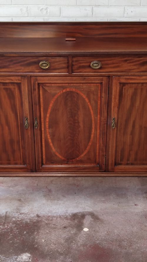 ANTIQUE EDWARDIAN MAHOGANY INLAID SIDEBOARD - ADDITIONAL PHOTO 7