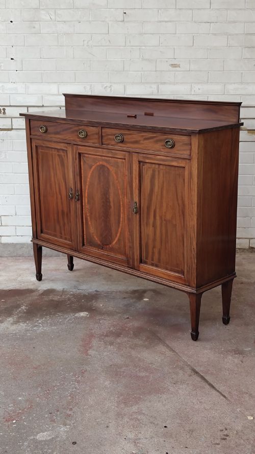 antique edwardian mahogany inlaid sideboard - CATEGORY: ANTIQUE SIDEBOARDS - DATED EDWARDIAN