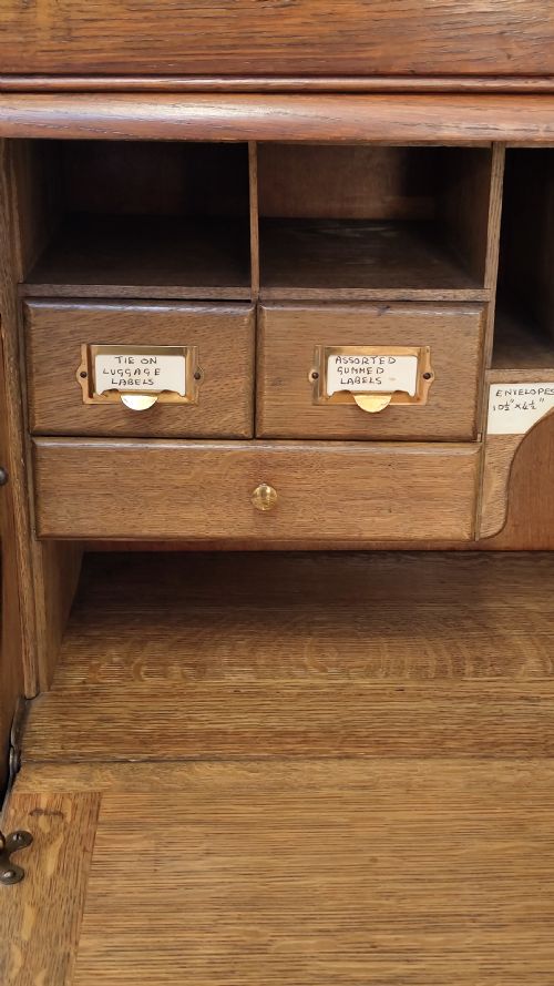 ANTIQUE EDWARDIAN GOLDEN OAK GLAZED BARRISTERS STACKING BOOKCASE BUREAU - ADDITIONAL PHOTO 2