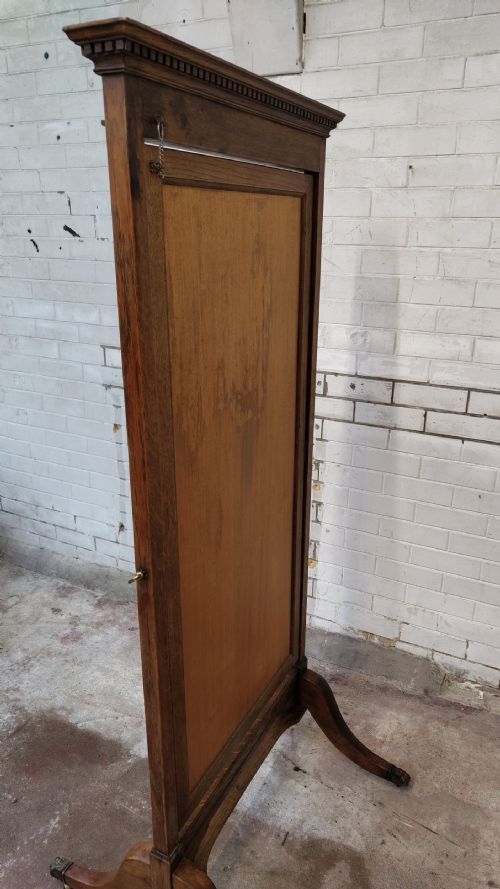 ANTIQUE VICTORIAN SOLID GOLDEN OAK FULL LENGTH CHEVAL DRESSING MIRROR - ADDITIONAL PHOTO 12