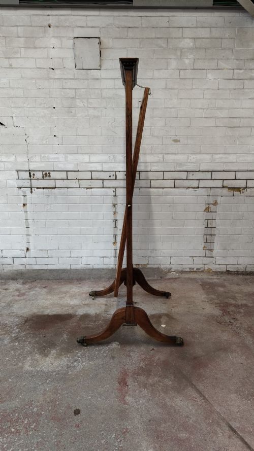 ANTIQUE VICTORIAN SOLID GOLDEN OAK FULL LENGTH CHEVAL DRESSING MIRROR - ADDITIONAL PHOTO 13